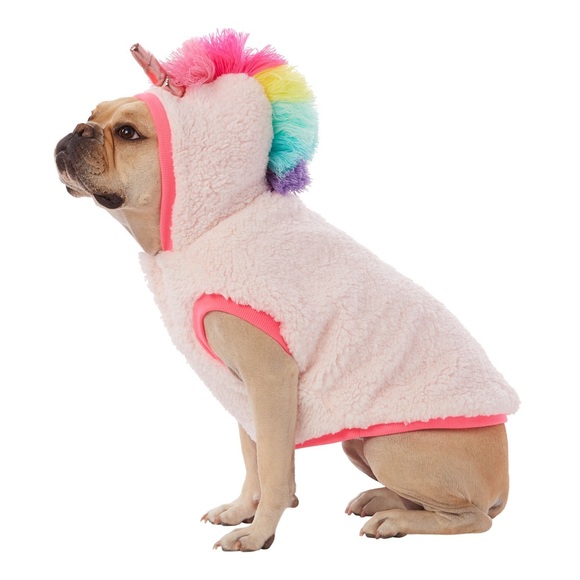 NWT Top Paw Pink Sherpa Unicorn Dog Hoodie - Size Large